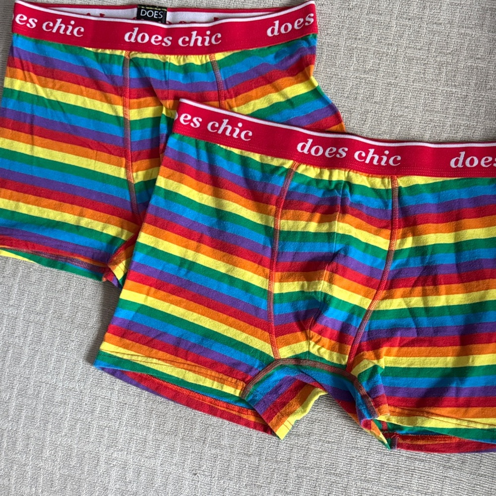 Does Chic Men's Rainbow Stripe Boxer Briefs Bundle, Small/ Medium